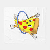 Pizza at Fitness with Fitness tires.PNG Fleece Blanket (Front (Horizontal))