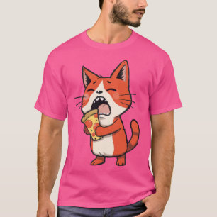 Pizza Attack Cat – Orange Kitty  T-Shirt