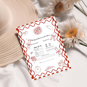 Pizza baby prediction Baby Shower game Card
