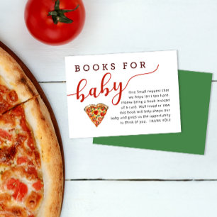 Pizza Baby Shower Book Request Card – Books for Ba