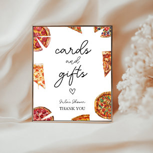 Pizza Baby Shower Cards And Gifts Sign