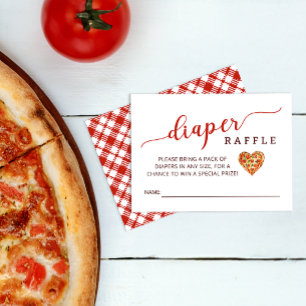 Pizza Baby Shower Diaper Raffle Card Food Theme