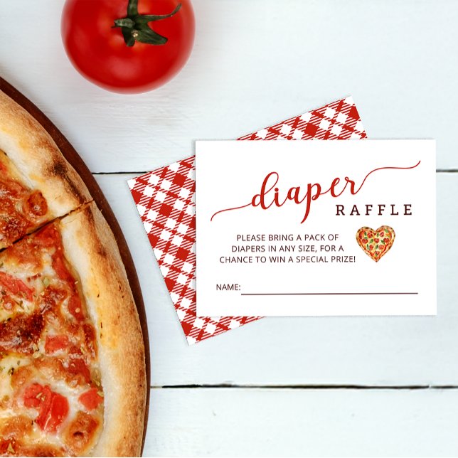 Pizza Baby Shower Diaper Raffle Card | Food Theme (Diaper Raffle)