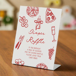 Pizza Baby Shower Diaper Raffle Sign