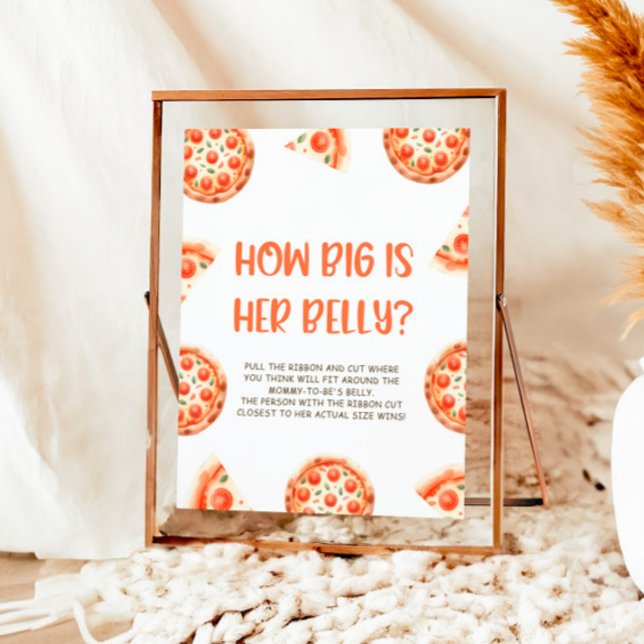 Pizza Baby Shower Game Sign How Big Is Her Belly (Creator Uploaded)