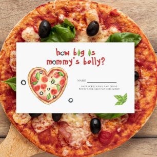 Pizza baby shower - How big is mummy's belly Enclosure Card