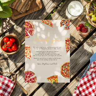 Pizza Baby Shower Thank you Card