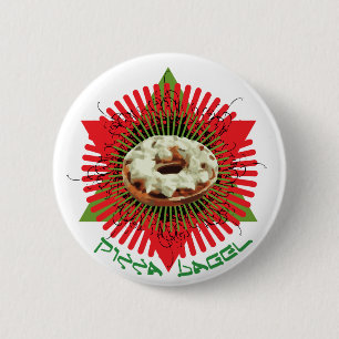 Pizza Bagel : Jewish Italian 6 Cm Round Badge