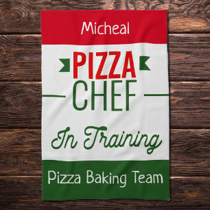 Pizza baking team- personalised tea towel