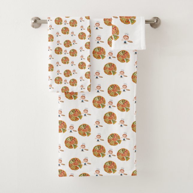 Pizza  Bathroom Towel Sets (Insitu)