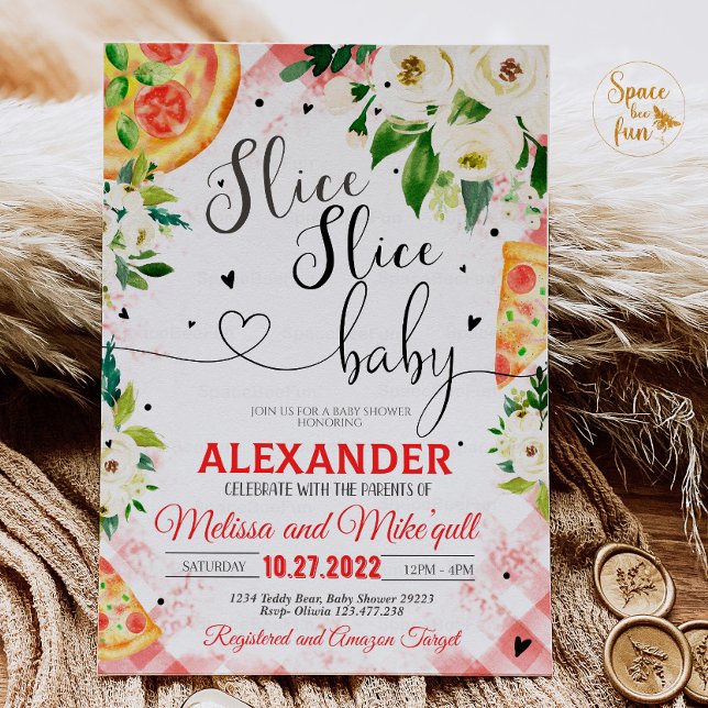 Pizza BBQ Baby shower invitation Slice Slice Baby  (Creator Uploaded)