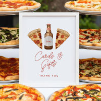 Pizza & Beer Couples Shower Cards & Gifts Sign