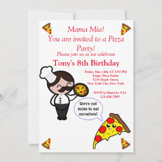 Pizza Birthday Party Invitation