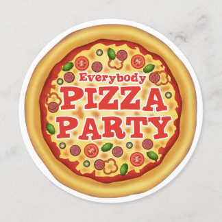 Pizza Birthday Party Invitations
