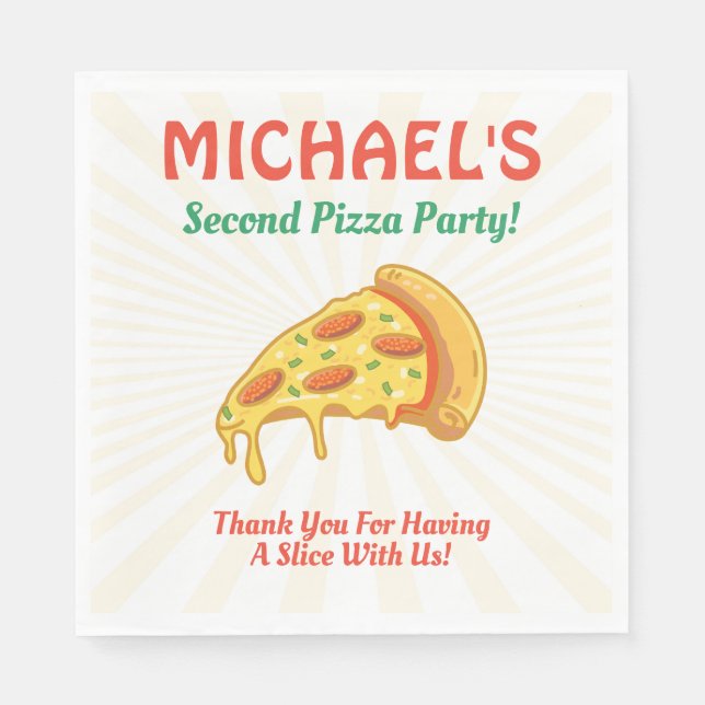 Pizza Birthday Party Napkins (Front)