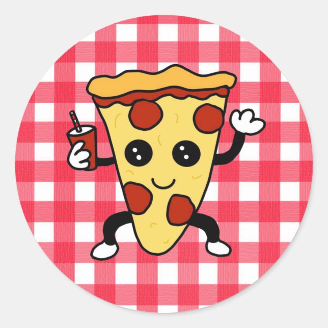 Pizza Birthday Party or Pizza Parlour Classic Round Sticker (Front)