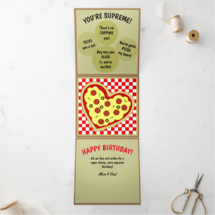 Pizza Box Pizza Puns Birthday Tri-Fold Card