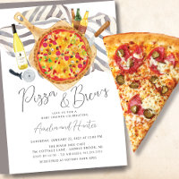 Pizza & Brew Couples Baby Shower Invitation