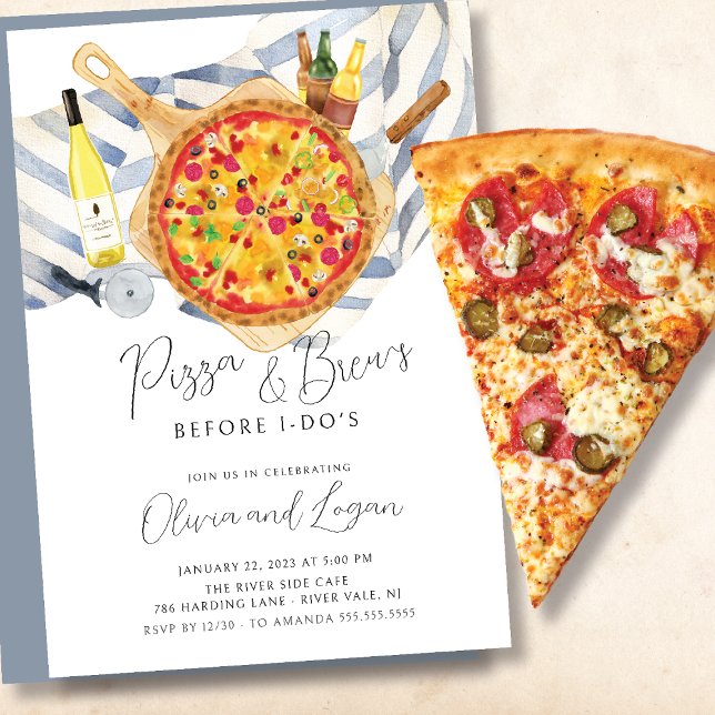 Pizza & Brew Rehearsal Dinner Invitation (Creator Uploaded)