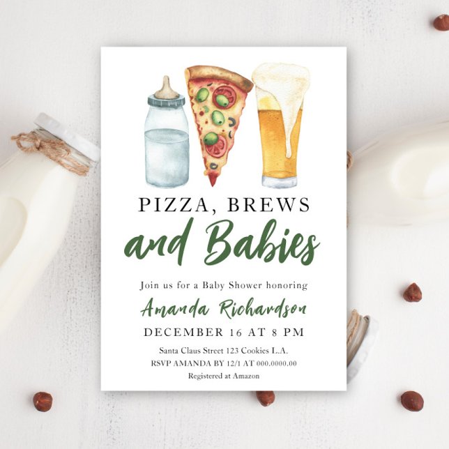 Pizza, Brews and Babies - Baby Shower Invitation (Creator Uploaded)