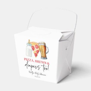 Pizza Brews and Diapers Too! Baby Shower Favour Box
