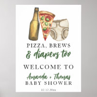 Pizza, Brews and Diapers too Baby shower