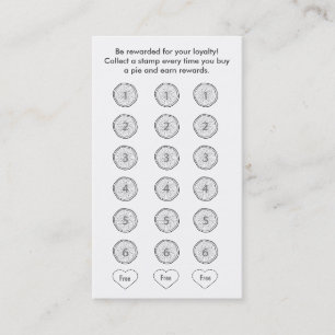 Pizza Business Card Customer Loyalty Card