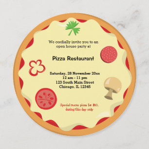 Pizza business restaurant invitation