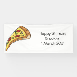 Pizza cartoon illustration banner