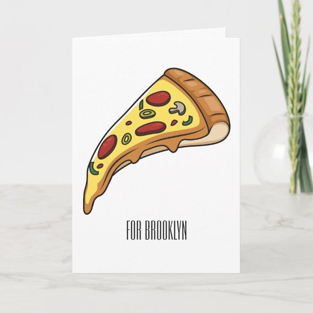 Pizza cartoon illustration  card (Front)