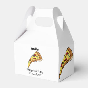 Pizza cartoon illustration favour box