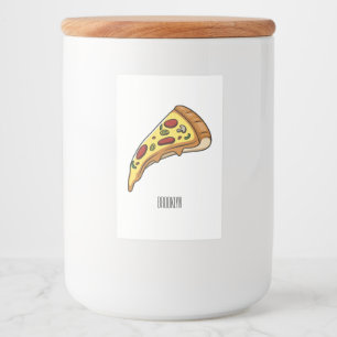 Pizza cartoon illustration  food label