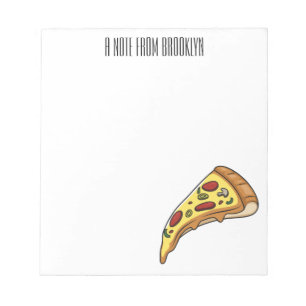 Pizza cartoon illustration notepad