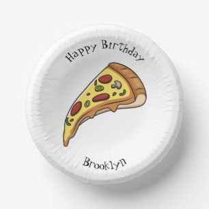 Pizza cartoon illustration paper plate