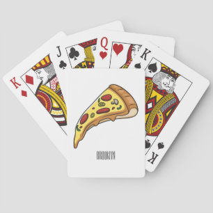 Pizza cartoon illustration playing cards