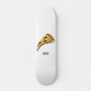 Pizza cartoon illustration  skateboard