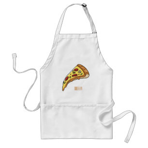 Pizza cartoon illustration  standard apron