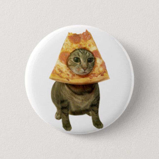 Pizza Cat Design 6 Cm Round Badge (Front)