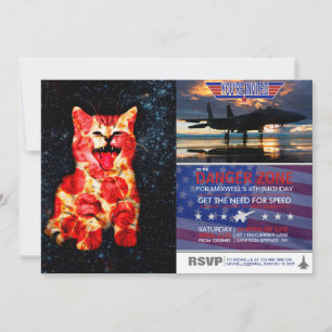 Pizza cat in space invitation