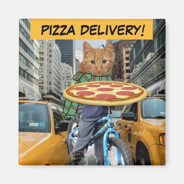 PIZZA - CAT 'PIZZA DELIVERY! MAGNETS (Front)