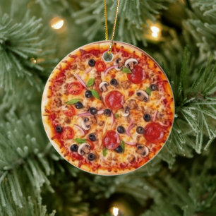 Pizza Ceramic Ornament