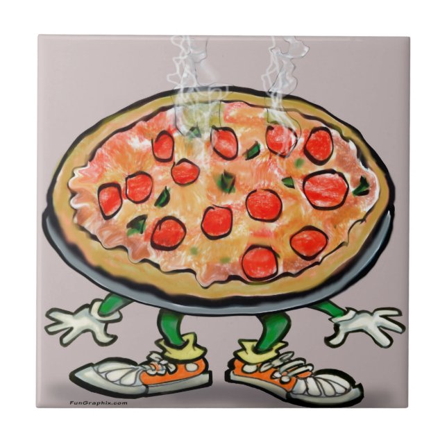 Pizza Ceramic Tile (Front)