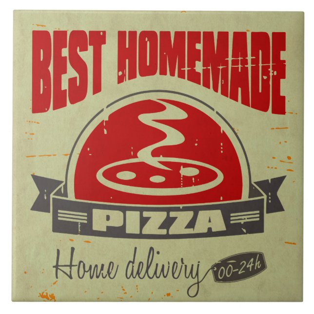 Pizza Ceramic Tile (Front)