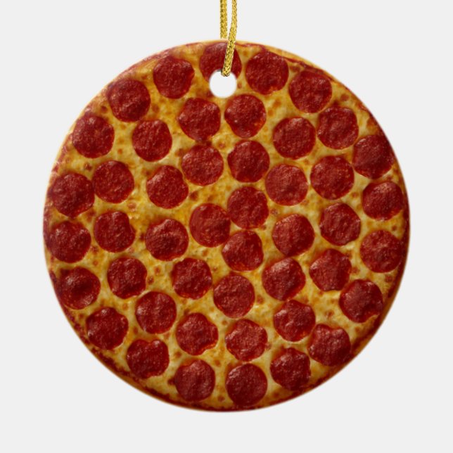 Pizza Ceramic Tree Decoration (Front)