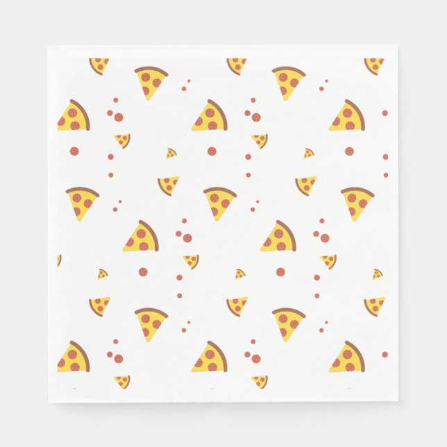Pizza cheese and pepperonis fun kid retro pattern napkin (Front)