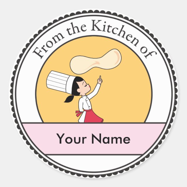 Pizza Chef Art Classic Round Sticker (Front)