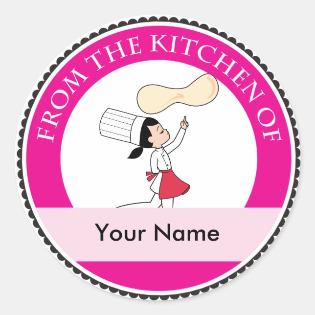 Pizza Chef Art Classic Round Sticker (Front)