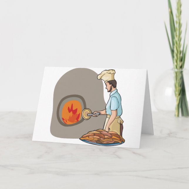 Pizza Chef Greeting Cards (Front)