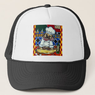 Pizza Chef Pug Trucker Hat