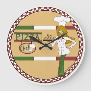 Pizza Chef Round Wall Clock